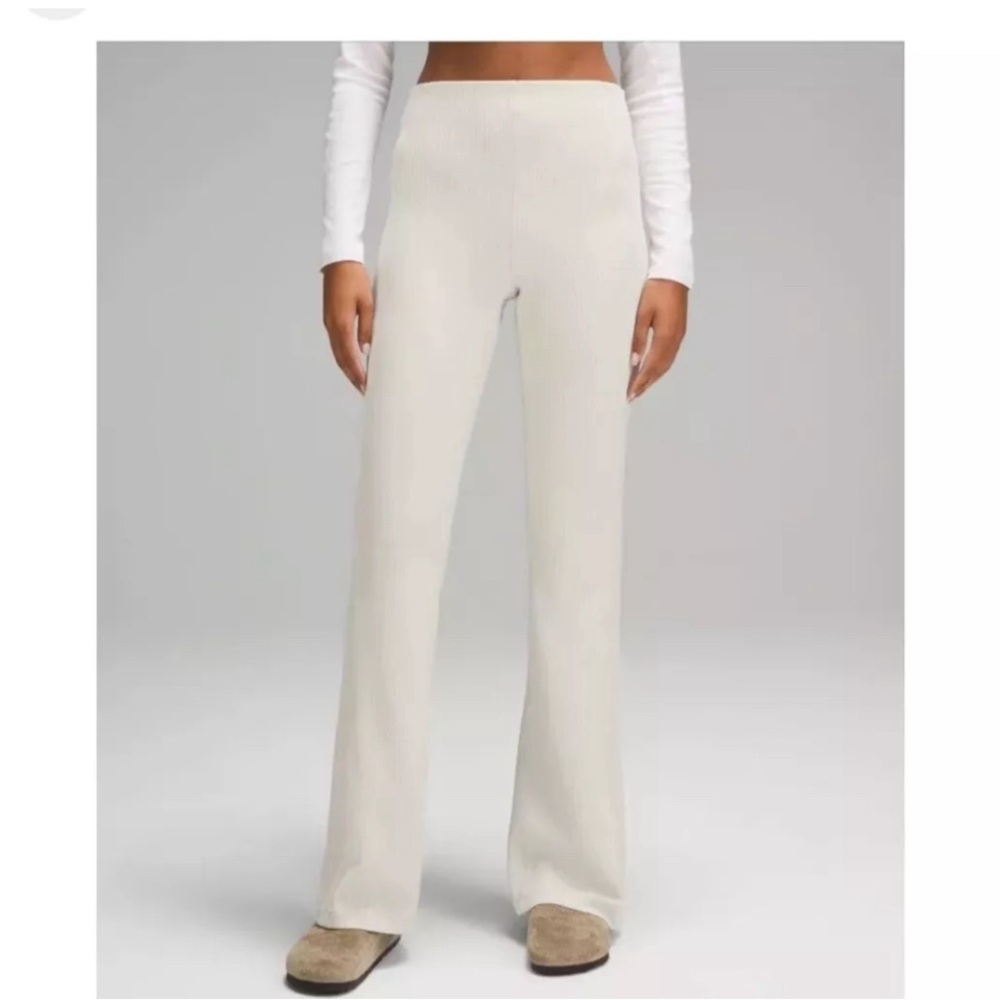 Lululemon Brush Softstreme Ribbed Zip Flared Pants,Size 14, Inseam 32.5 in, NWT